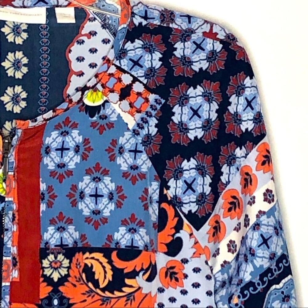 NY&C Patchwork Bomber Jacket Cottagecore Quilted … - image 10